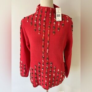 NWT womens size medium hand crafted Christina Rotelli sweater cotton acrylic